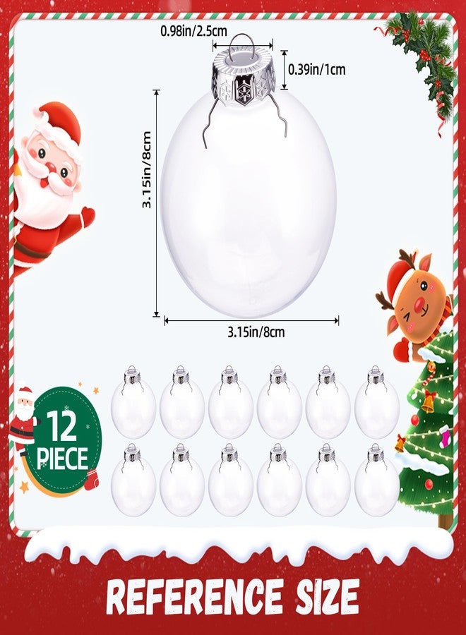 LYLYFAN 12 Pack Clear Plastic Fillable Ornament Ball 3.15''/80mm for Christmas,Holiday, Wedding,Home Decor - Image 2